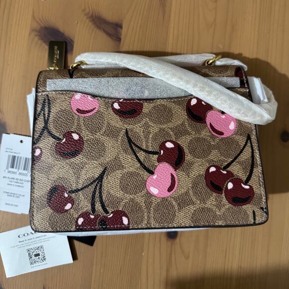 ❤️ Coach Mini Klare Crossbody Bag In Signature Canvas With Cherry Print - Picture 6 of 11